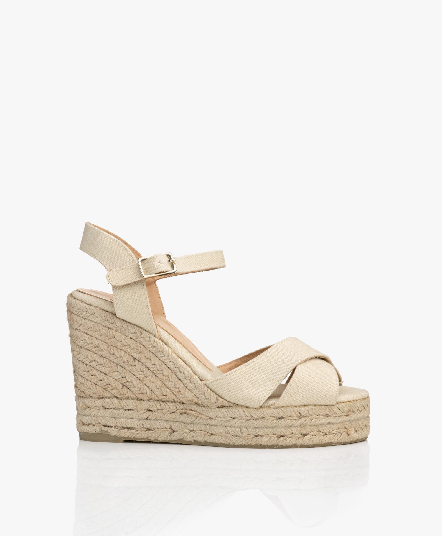 Canvas espadrille with wedge heel